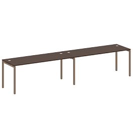 Metal System Quattro Р. ст. на 2 раб. места на П-образном м/к 40БП.СМ-2.5 Венге/Мокко металл 3600*720*750 - Фото предпросмотра