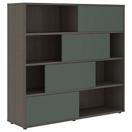 Шкаф с дверьми купе VMCS 1615 Нефрит/Дуб Сильвер 1600х450х1517 VELION - Фото предпросмотра