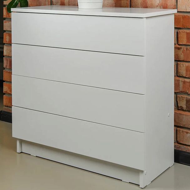 Комод BRABIX "Scandi CM-001", 750х330х730 мм, 4 ящика, ЛДСП, белый, 641900, ЦБ013659 -1 - Вид 3