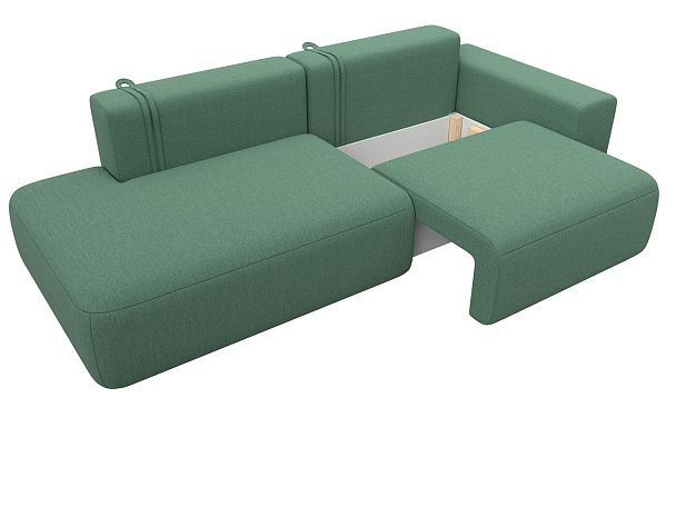 Диван прямой Лига-036 НПБ Модерн подлокотник справа Рогожка зеленый - Вид 7