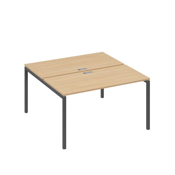 Рабочая станция опоры DUE 2х140 A4 А4 С2 174 БП натуральный дуб / металлокаркас антрацит - Вид 1