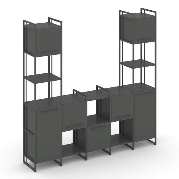 Rift Шкаф комбинированый RF.NS-001 Антрацит/Металл Антрацит 2020*396*2010 - Вид 1