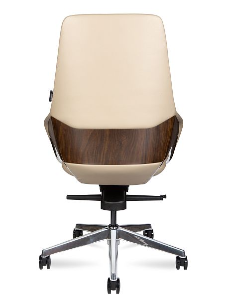 Кресло Шопен LB / бежевая кожа / алюминий крестовина - Вид 4