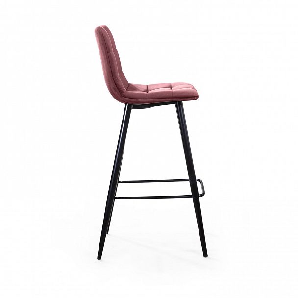 Стул барный UNO, бархат пудровый 15/ чёрный конус - Вид 4