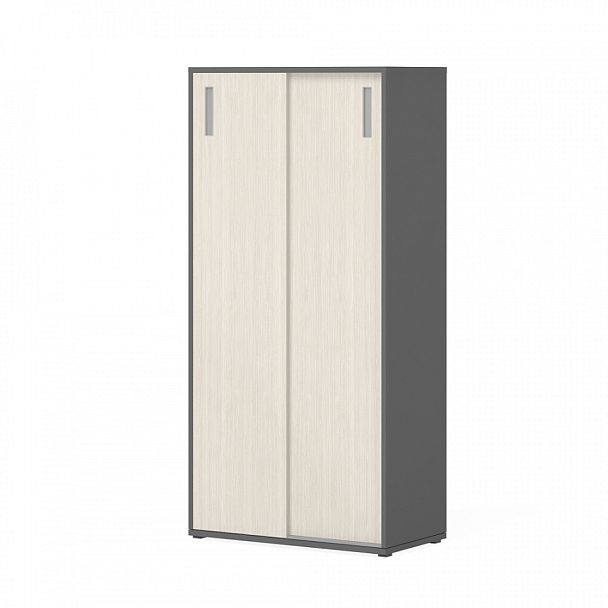 Шкаф-купе средний "Тандем"  ПК-ТН-Ш147Х79/2ДК/1-В2-909 дуб альпийский+антрацит - Вид 1