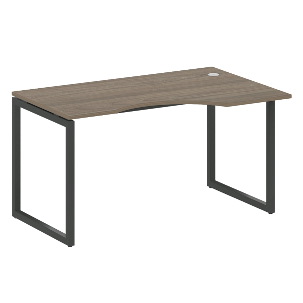 Metal System Quattro Стол криволинейный правый на О-образном м/к 40БО.СА-2 (R) Вяз/Антрацит металл 1400*900*750 - Вид 1