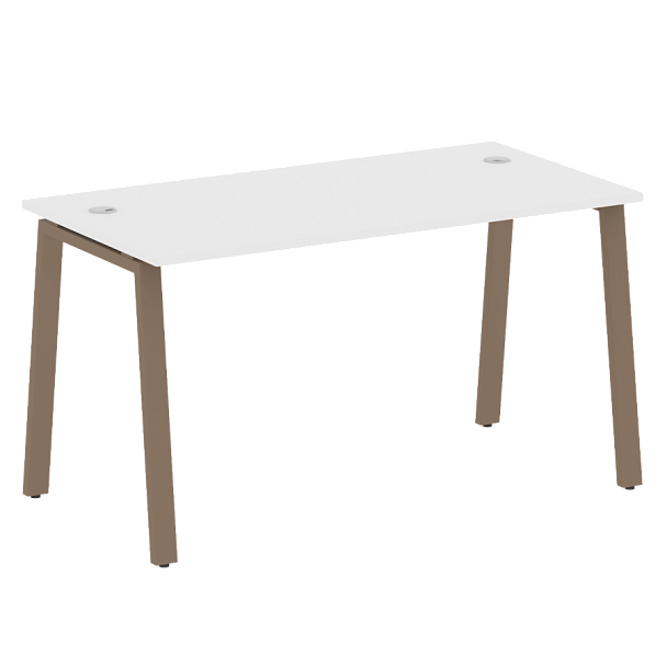 Metal System Стол письменный на А-образном м/к БА.СП-3 Белый/Мокко металл 1400*720*750 - Вид 1