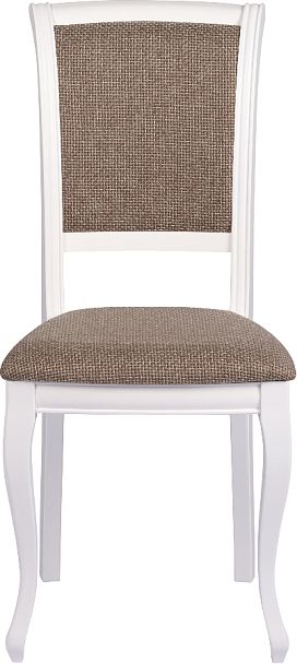 Комплект деревянных стульев с мягким сиденьем Арктос Белый/Коричневая рогожка, 2 шт. - Вид 2