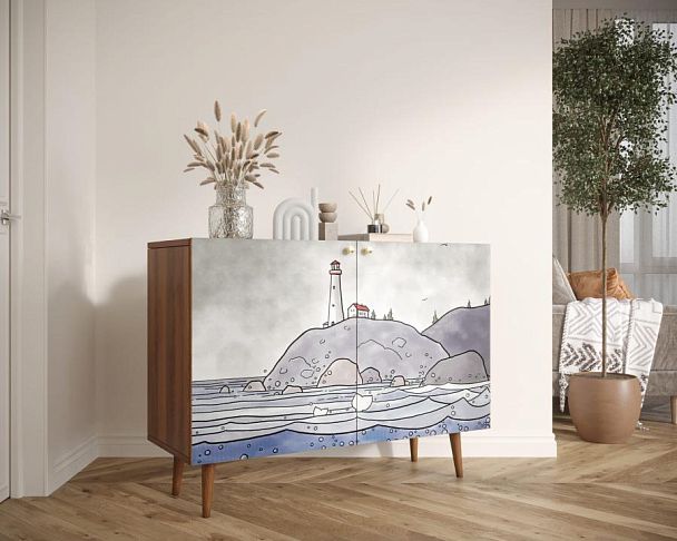 Комод с принтом 51 Berber две дверки арт BB04/Print_51 - Вид 3