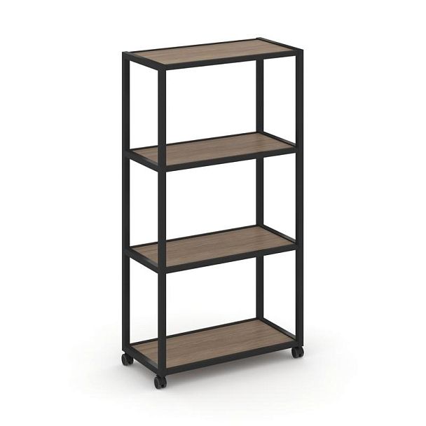 Shelf Mobile Стеллаж 4 уровня 1 секция VR.LT-STK-401.12 Дуб Аризона/Металл Черный 1200*400*1523 - Вид 1