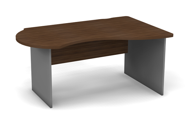 Стол асимметричный L,R 1600 Берлин Орех Вармия/Серый СА 160 - Вид 2