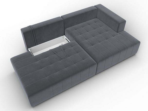 Диван угловой Лига-103 НПБ угол правый Велюр серый - Вид 7