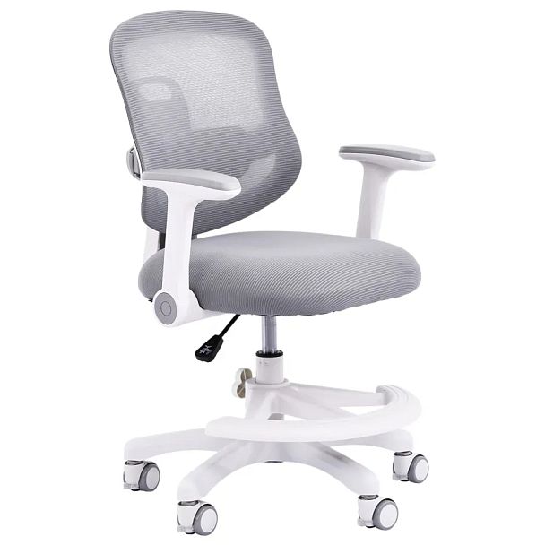 Кресло детское с подставкой для ног BRABIX KIDS "MG-215", сетка/ткань TW, серое, 533313 - Вид 2