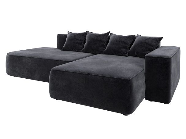 Диван угловой Лига-065 угол правый Велюр серый - Вид 2