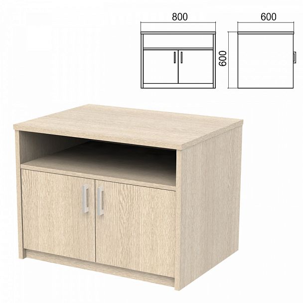 Тумба для оргтехники "Арго", 800х600х600 мм, полка, ясень шимо - Вид 1
