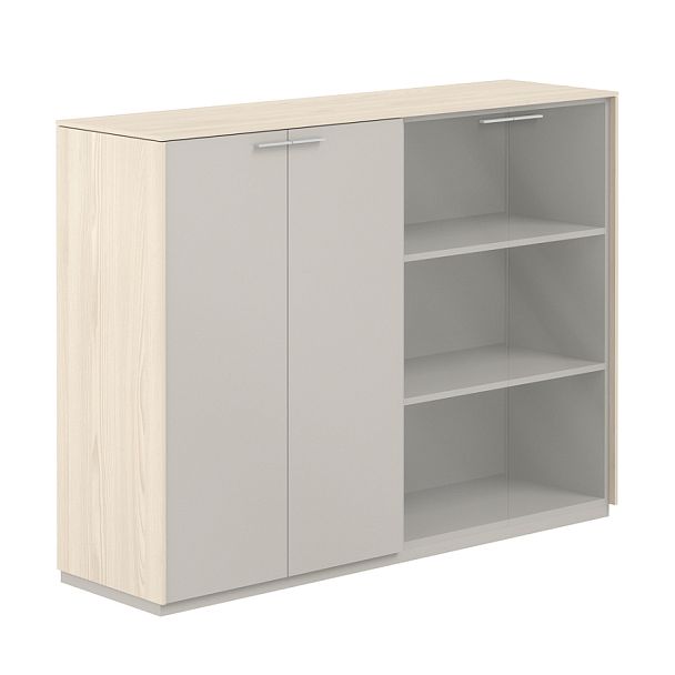 Шкаф средний + Шкаф средний со стеклом прозрачн., Atlas, GL, обвязка YN, фасады GS - Вид 1