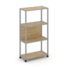 Shelf Mobile Стеллаж 4 уровня 1 секция VR.LT-STK-402.08 Тиквуд Светлый/Металл Серый 800*400*1523 - Фото предпросмотра
