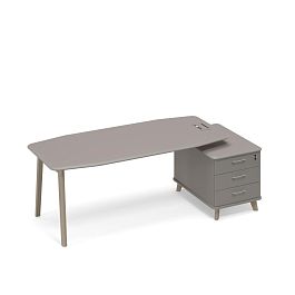 Стол руководителя на тумбе малой (тип 2) WOOD Time wood ТМ В2 114 ВЛ ВЛ ВЛ мокко премиум - Фото предпросмотра