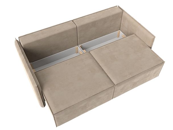 Диван прямой Либерти (полностью велюр бежевый) - Вид 8