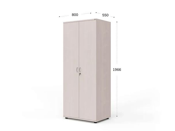 UNITY РШ-10 ДУБ МОЛОЧНЫЙ Закрытый шкаф Прямой 800x550x1966 - Вид 8
