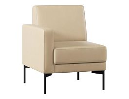 Модуль Everprof Gamma с подлокотником одноместный правый Экокожа Бежевый - Фото предпросмотра