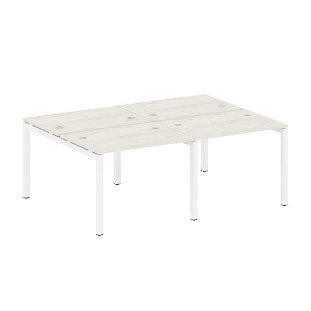 Metal System Quattro Р. ст. на 4 раб. места на П-образном м/к 50БП.СМ-4.1 Дуб наварра/Белый металл 2000*1475*750 - Вид 1