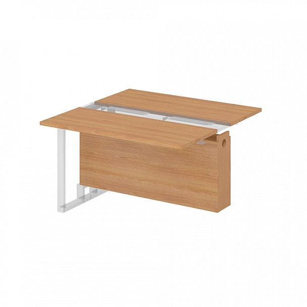 Центральный модуль 120 переговорного стола на промежуточных опорах "Компьютерные столы"  ПК-ФРМ-СТГ120Х120/Ц-В2-24 ольха шагрень - Вид 1