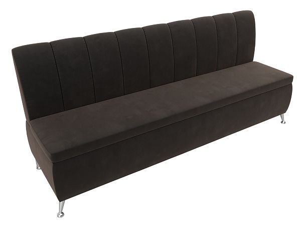 Кухонный прямой диван Кантри (полностью велюр коричневый) - Вид 5