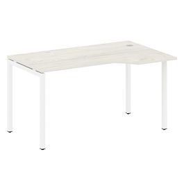 Metal System Quattro Стол криволинейный правый на П-образном м/к 40БП.СА-2 (R) Дуб наварра/Белый металл 1400*900*750 - Фото предпросмотра