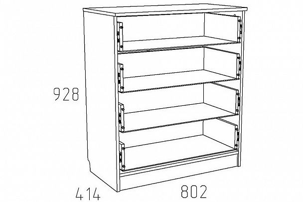 Комод Акварель НМ 013.71-01 М - Вид 3