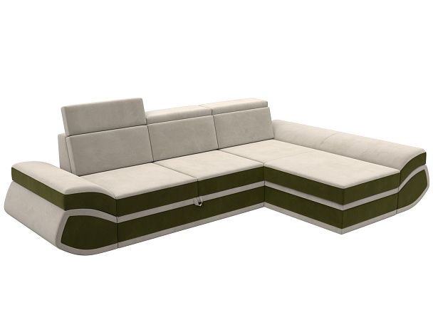 Диван угловой Лига-032 правый угол Микровельвет бежевый - Вид 5