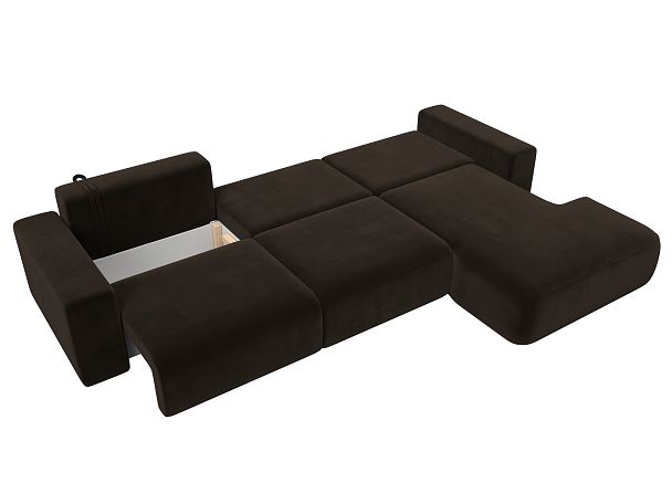 Диван угловой Лига-036 Классик Лонг правый угол Микровельвет коричневый - Вид 9