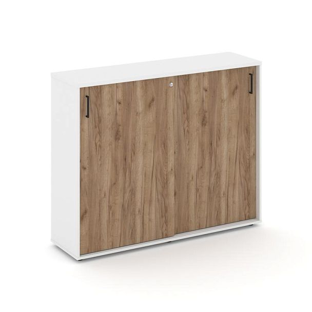 Стайл Проджект Тумба опорная/приставная SN.TOP-172 Белый/Белый/Дуб Табак/Черный Ручки 1432*400*1150 - Вид 1