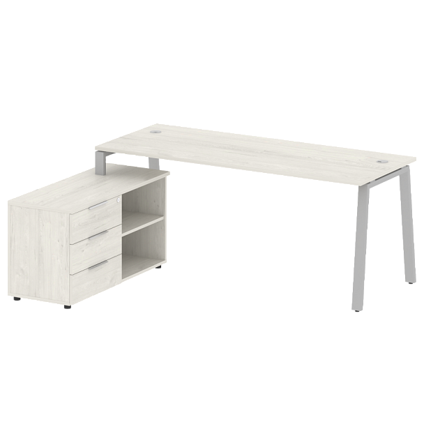 Metal System Р. ст. с тумбой на А-образном м/к БА.РС-СТС-2.5 (L) Дуб наварра/Серый металл 1900*1520*750 - Вид 1