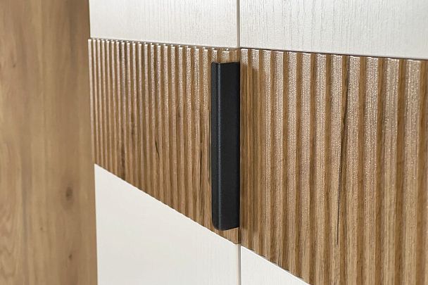 Бери Шкаф двухдверный MPR-024.2563 дуб крафт золотой/белое дерево - Вид 6