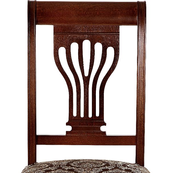 Комплект деревянных стульев с мягким сиденьем Мендельс Античный орех/Темно-коричневый жаккард, 4 шт. - Вид 7