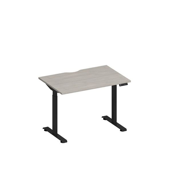 Стол письменный на электроприводе с вырезом Elevo А2 ЧР 001.2 ДШ дуб шамони/ черный гладкий - Вид 1