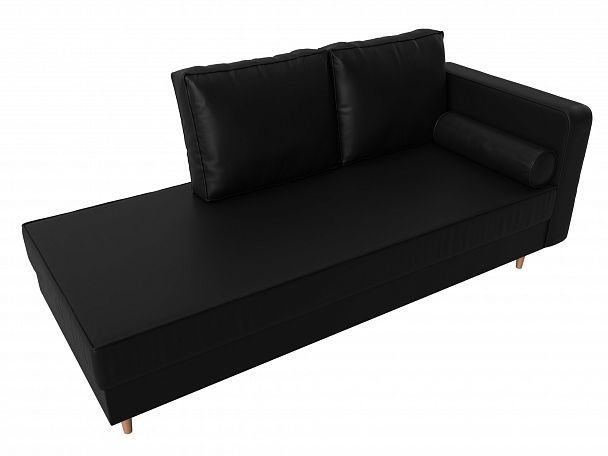 Кушетка Прайм правый (полностью экокожа черная) - Вид 5