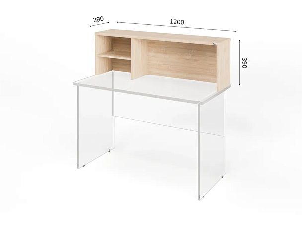 ЛАЙТ / LIGHT RLG061 Настольная полка 120x28x39 Дуб Сонома - Вид 2