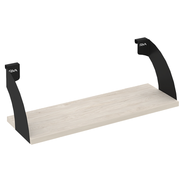 Навесные полки. Кронштейны+ЛДСП полка 600мм MAN-41-6 Денвер светлый/Чёрный металл 600*220*200 - Вид 1