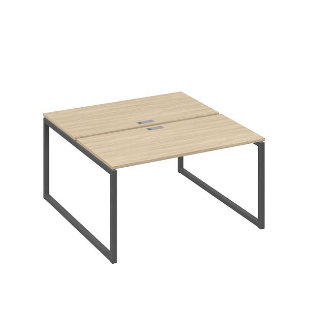Рабочая станция 2х140 на опорах QUATTRO A4 А4 Б4 174 БП дуб скандинавский / металлокаркас антрацит - Вид 1