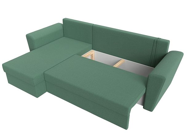 Диван угловой Амстердам Лайт левый угол Рогожка зеленый - Вид 7