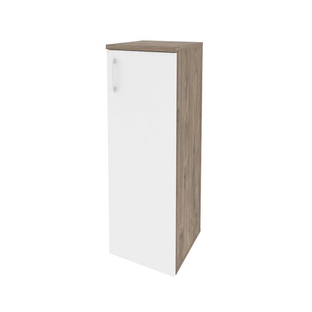 Onix Шкаф средний узкий правый O.SU-2.3 (R) Тиквуд темный/Белый бриллиант 400*420*1207 - Вид 1