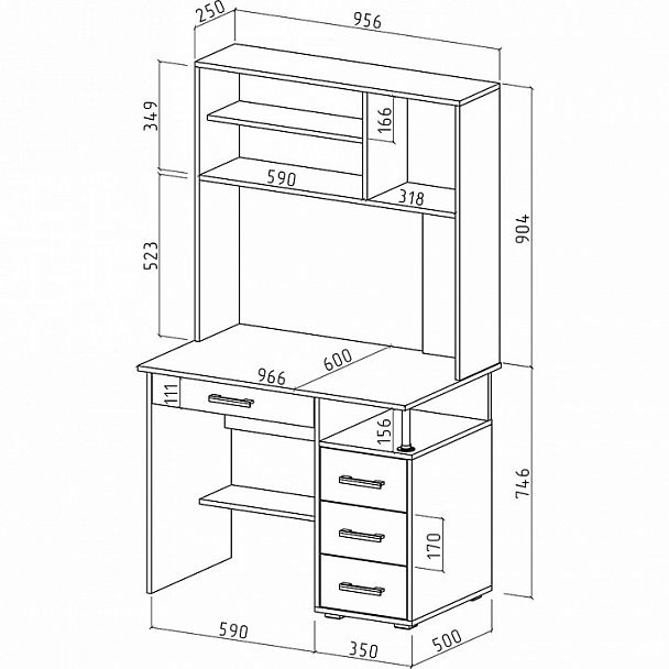 Стол письменный Амбер-15Я - Вид 2