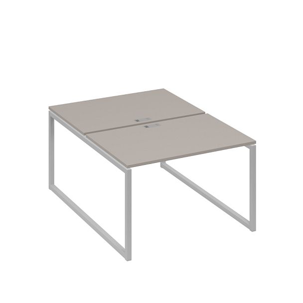 Станция офисная (2х120) на металлокаркасе QUATTRO A4 А4 Б4 176 БП мокко премиум / металлокаркас серый - Вид 1