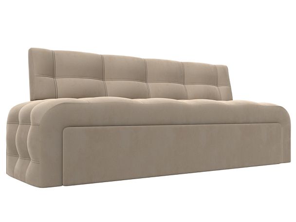 Диван кухонный прямой Люксор Велюр бежевый - Вид 1