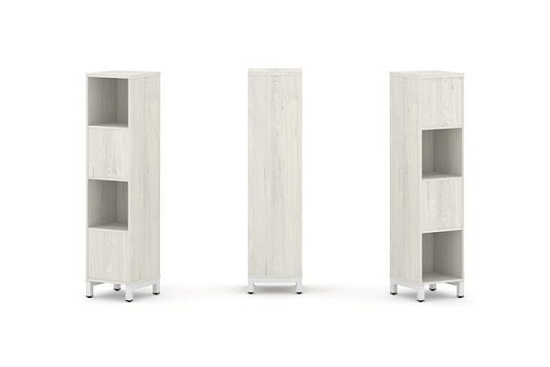 Стайл Проджект Набор стеллажа 2-х сторон., 4 яр. SN.NSD-411 Дуб Наварра/Металл Белый 387*400*1615 - Вид 1