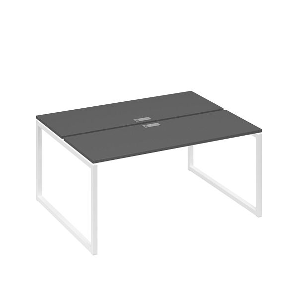 Рабочая станция каркасе QUATTRO (2х160) A4 А4 Б4 172 БП антрацит премиум / металлокаркас белый - Вид 1