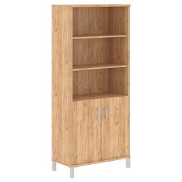 Шкаф высокий с замком в глухих малых дверях B 430.3(RZ) Дуб Бофорд 900х450х2054 BORN - Фото предпросмотра