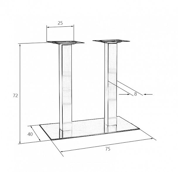 Подстолье обеденное DOBRIN EVAN WIDE - Вид 2
